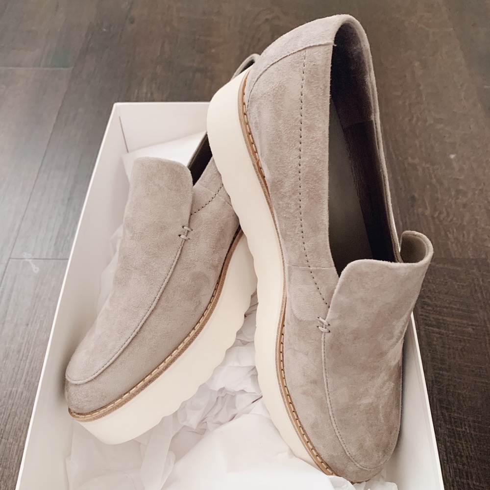 Vince zeta platform loafer size 9 gray
